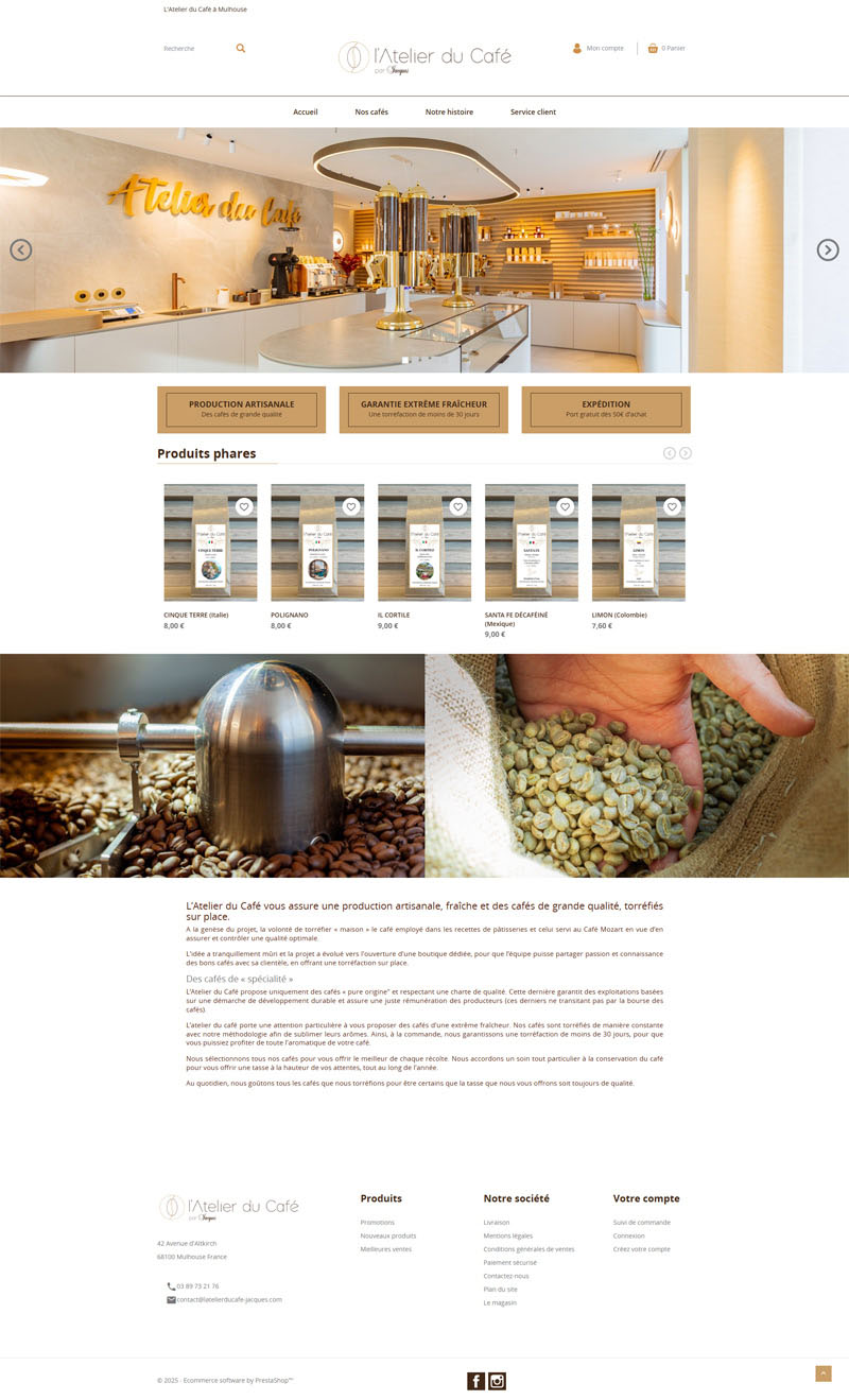 Aperçu du site L’Atelier du café par Jacques